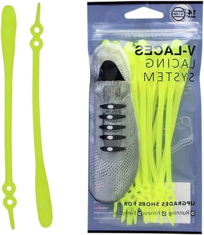 Elastische veters zonder knopen voor kinderen en volwassenen, ideaal voor sneakers, geel, comfortabel en duurzaam