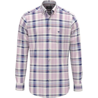 Fynch-Hatton Overhemd Washed Oxford Check Button-Down Magnolia / male