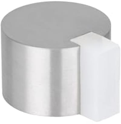 Deurstopper Zelfklevend RVS met Witte Rubber Bescherming - Diameter 28 mm voor Binnen en Buiten
