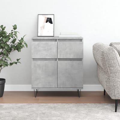vidaXL - Dressoir - 60x35x70 - cm - bewerkt - hout - betongrijs