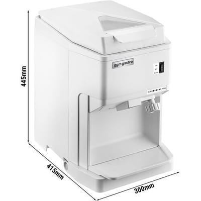 GGM Gastro Tisch-Eiscrusher für Flockeneis - 2 kg/min - 250 Watt- Eisgröße einstellbar - Weiß