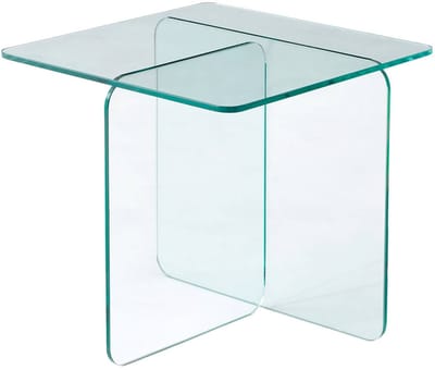 sweeek - Vierkante bijzettafel van gehard glas 50 x 50 x 46cm - glintz
