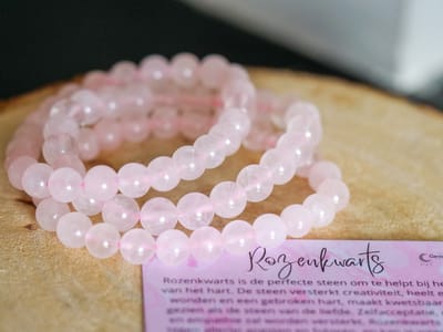 Rozenkwarts Armband met kralen, 8mm, edelstenen - Perfect cadeau voor vrouwen- Inclusief uitleg - Spiritueel - Rosequartz - Liefde - Connectie - Trauma - Healing - Gebroken Hart - Verlies - Verdriet - 100% NATUURLIJK