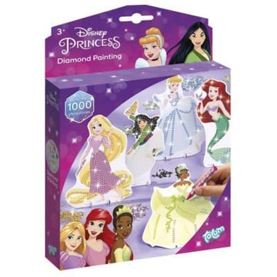 Disney Princess Totum knutselset 5 fashion prinsessen versieren met 1000+ strass steentjes - diamond painting knutselen creatief speelgoed