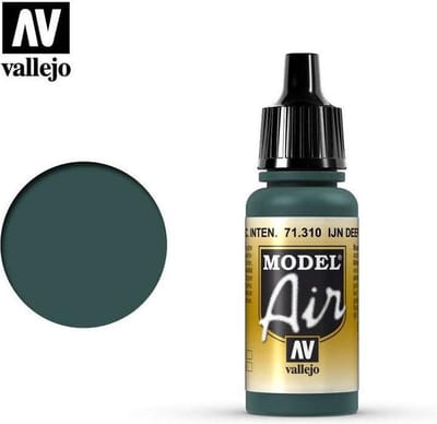 Vallejo Hobbyverf Acrylverf - 71310 Model Air Ijn Deep Dark Green - Acryl Verf flesje - 17 ml