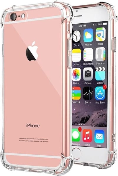Transparant TPU siliconen case hoesje iPhone 6/6s Met versterkte randen