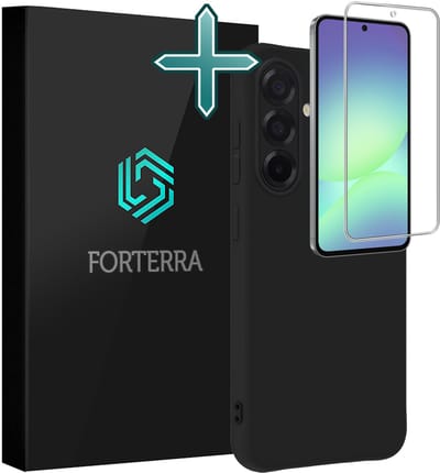 Hoesje Met Screenprotector - Geschikt voor Samsung Galaxy A56 - Sterk & Shockproof - Telefoon Hoes - Back Cover - Siliconen Case - Zwart