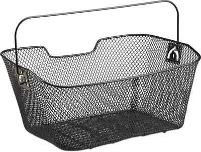 Fietsmand voor bagagedrager - Afneembaar en met handvat - Zwart - 19x41x30 cm