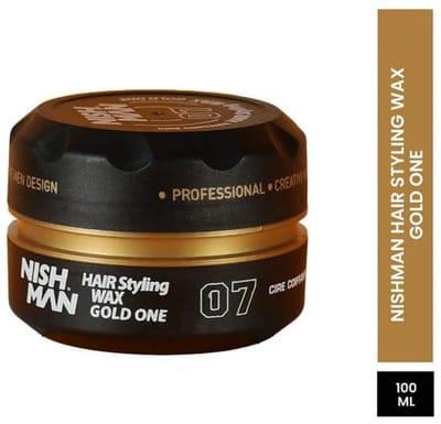 Nishman Hair Styling Wax Gold One 07, sterke hold met glans voor heren 100ml