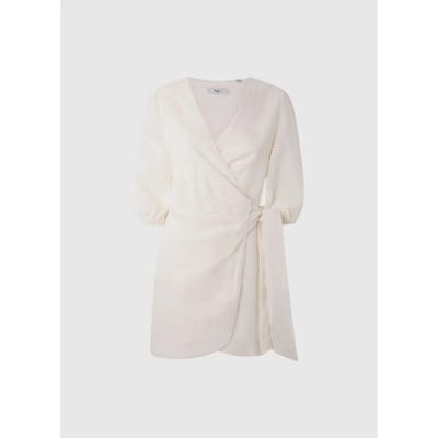 Pepe Jeans Dasha Korte Mouwen Korte Jurk Beige XS Vrouw
