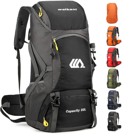 Dailygoods- Wandelrugzak waterdicht 50 liter - Opvouwbaar - Lichtgewicht - Duurzaam - Verstelbaar - Ergonomisch ontwerp - Kampeertas