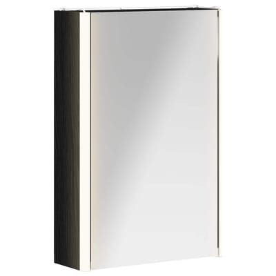 vidaXL - Badkamerspiegelkast - Zwart - Eiken - 33 - x - 11,5 - x - 50 - cm - Bewerkt - hout