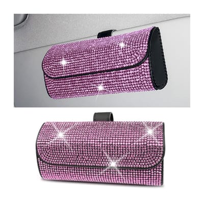 Dailygoods- Brillenkoker - Hard Case voor Zonnebril - Brillenhouder Autozonneklep - Microfiber Leer - Elegant Design - 16,5x5x7cm - 1 Stuk - Zonnebrilhouder
