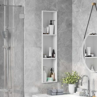 vidaXL - Douche - Niche - Wit - 90 - x - 20 - x - 9,5 - cm - Roestvrij - staal