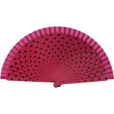 Ventilateur Pliant Flamenco Espagnol Portable Motif Pois Manche en Bois Vintage Ventilateur de Danse Ventilateur à Main Coloré Été brown