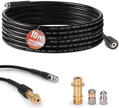 Pijpreinigingsslang 10 m met M22-adapter en stijve sproeiers