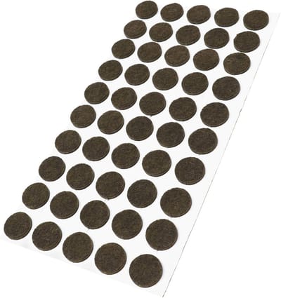 50x Zelfklevende Viltglijders Rond Ø16mm Bruin - 3.5mm Dikke Meubelpootjes voor Parket en Vloerbescherming