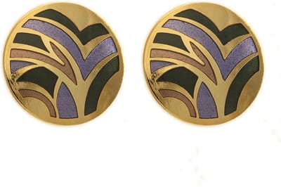 Behave - Clip oorbellen retro paars bruin - Jaren 70 stijl - Vintage look