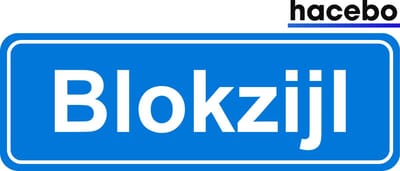 Hacebo - Plaatsnaam Sticker - 29x10 CM - Blokzijl sticker - Verkeersborden sticker - grappige cadeaus - Blokzijl