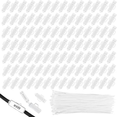 100 Stuks Kabel Labels en Klemmen - Transparante Kabelbinders voor Organisatie en Identificatie