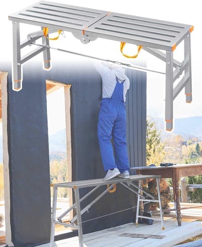 Werkplatform Opvouwbaar - Steiger Kruk - Veilig Klussen - Verstelbare Hoogte - 100x30cm - Metaal
