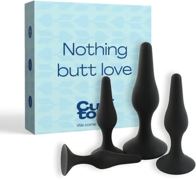 Cupitoys® Siliconen buttplug set van 4 - Zwart - Sex toys voor vrouwen - Sex toys voor mannen - Buttplugs