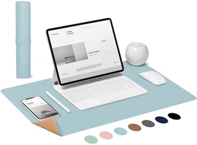 SnelShoppen - XXL Kork Bureau Mat - Dubbelzijdige Muismat - Niet-Slip Schrijf- en Gaming Ondergrond - Blauw 80x40cm - Perfect voor Thuis, Kantoor en S