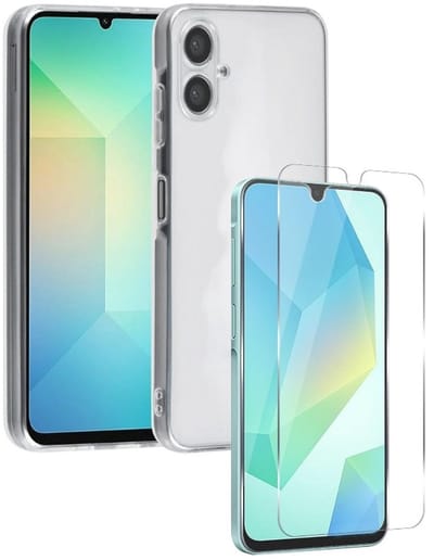 Soft Back Cover Hoesje Geschikt voor: Samsung Galaxy A06 Silicone Transparant + 1x Tempered Glass Screenprotector - ZT Accessoires