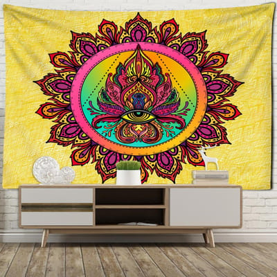 Psychedelische Ogen Wandkleed Hanger Hekserij Abstract Kleurrijk Donker Slaapzaal Lijkwade Hippie Tapijt Kunst Huisdecoratie 95x70cm