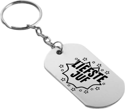 Akyol - liefste juf sleutelhanger - Juf - leraren leerkrachten docenten - cadeau - 54 x 29mm