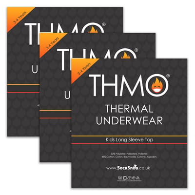 3-Pack Kinderen Thermo T-shirt met Lange Mouwen | Basislaag Ondergoed T-shirt