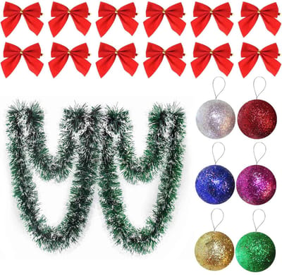 Dailygoods- Kerstkrans 10 m - Tinsel Slinger - Kerstdecoratie - Kerstboomversiering - PVC/Materiaal - Eenvoudig te vormen - Kerstslinger