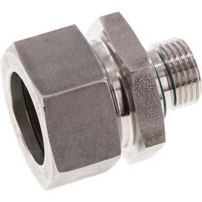 G 1/2'' Buitendraad x 28L RVS Rechte Snijring Koppeling met FKM Afdichting 160 Bar DIN 2353 - FL2S-MC-STFP-012G-28-L