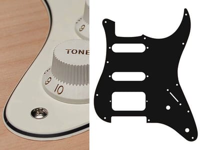 Boston ST-322-VW pickguard, Stallion, SSH, 2 pot holes, 3-5 switch, 3 ply, vintage white