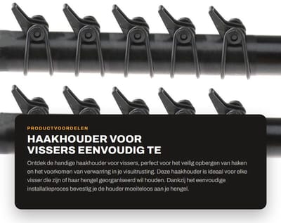 Dailygoods- Haak Keeper 10 Sets - Kunststof/Rubber - 1,4 cm - Cirkeldiameter 1,9/2,5 cm - Eenvoudig te gebruiken - Geschikt voor hengels - Haakhouder