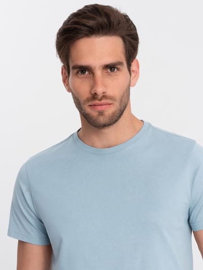 OMBRE T-shirt - Regular Fit - Katoen - Korte Mouw Denimblauw L