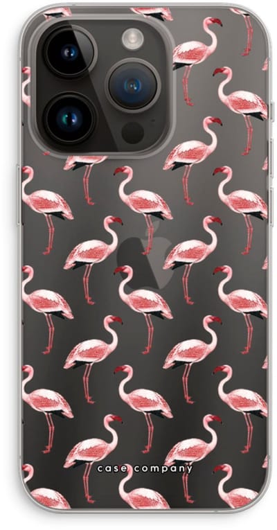 Case Company® - Hoesje geschikt voor iPhone 14 Pro hoesje - Flamingo - Soft Cover Telefoonhoesje - Bescherming aan alle Kanten en Schermrand