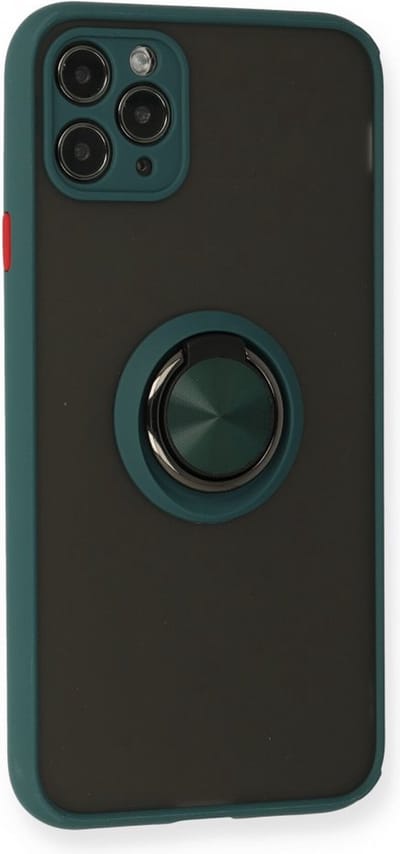 Telefoonhoesje met standaard magneet ring - Silicone hoesje Geschikt voor: Apple iPhone 11 Pro - Groen