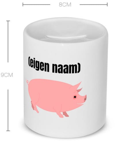Akyol - varken met eigen naam Spaarpot - Varken - boeren/varken liefhebbers - iemand die houdt van varkens - verjaardag - cadeau - kado - geschenk - 350 ML inhoud