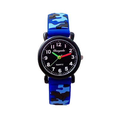Army Kinderhorloge 3D - Blauw | Camouflage/Leger | Kunststof/Siliconen