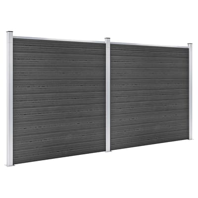vidaXL - Schuttingpanelenset - 353x186 - cm - HKC - zwart