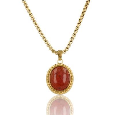 My Bendel - Vintage Ketting met Edelstenen Hanger • Berry Quartz - met Luxe Cadeauverpakking | Sieraden Voor Dames
