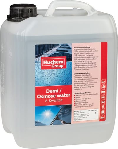 Demiwater 5 Liter – Gedemineraliseerd Water | Kalkvrij & Zuiver | Gedemineraliseerd water