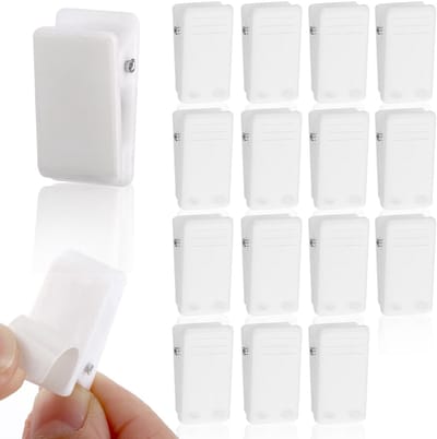 Dailygoods- Veerclips 15 Stuks - Witte Kunststof - Ophangen van Foto's - Kantoor/Thuis - Hoogwaardige Kwaliteit - Antislip Design - Foto Clips