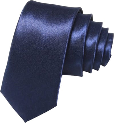 Fako Fashion - Skinny Stropdas - Smal - 5cm - Smalle Das - Effen - 145cm - Donkerblauw