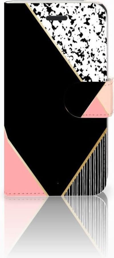 Samsung Galaxy Xcover 3 | Xcover 3 VE Book Case Zwart Roze Vormen