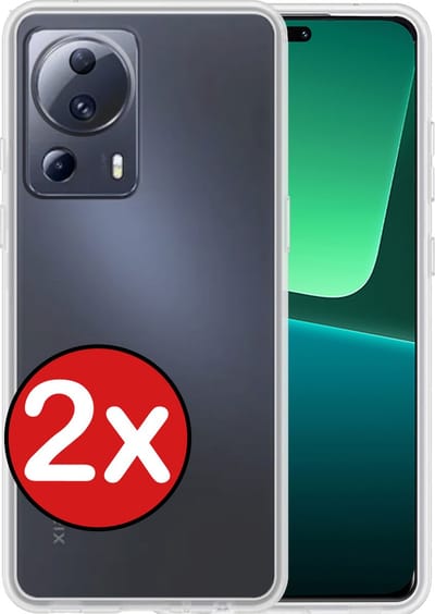 Hoesje - 2 Stuks - Geschikt voor Xiaomi 13 Lite - Sterk & Shockproof - Telefoonhoes - Back Cover - Case Siliconen - Telefoon Hoes - Transparant
