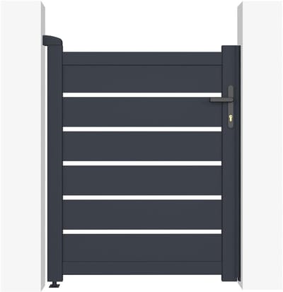 Aluminium Tuindeur - Tuinpoort Vleugel - Toegang Afschermen - Opengewerkte Structuur - 100x122 cm - Antracietgrijs