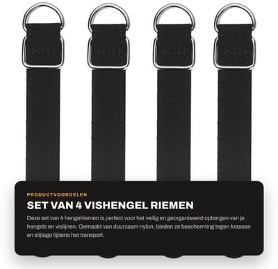 Dailygoods- Vishengel Verstelbaar - Bevestigingsbanden - Hengelstang - Riem met Gesp - Nylon Materiaal - Eenvoudig te Gebruiken - Hengelband