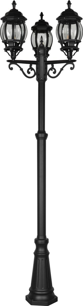 TRIO ELVO - Paalverlichting - Zwart mat - excl. 3x E27 4 W - Zwenkbaar - Buitenverlichting - IP44